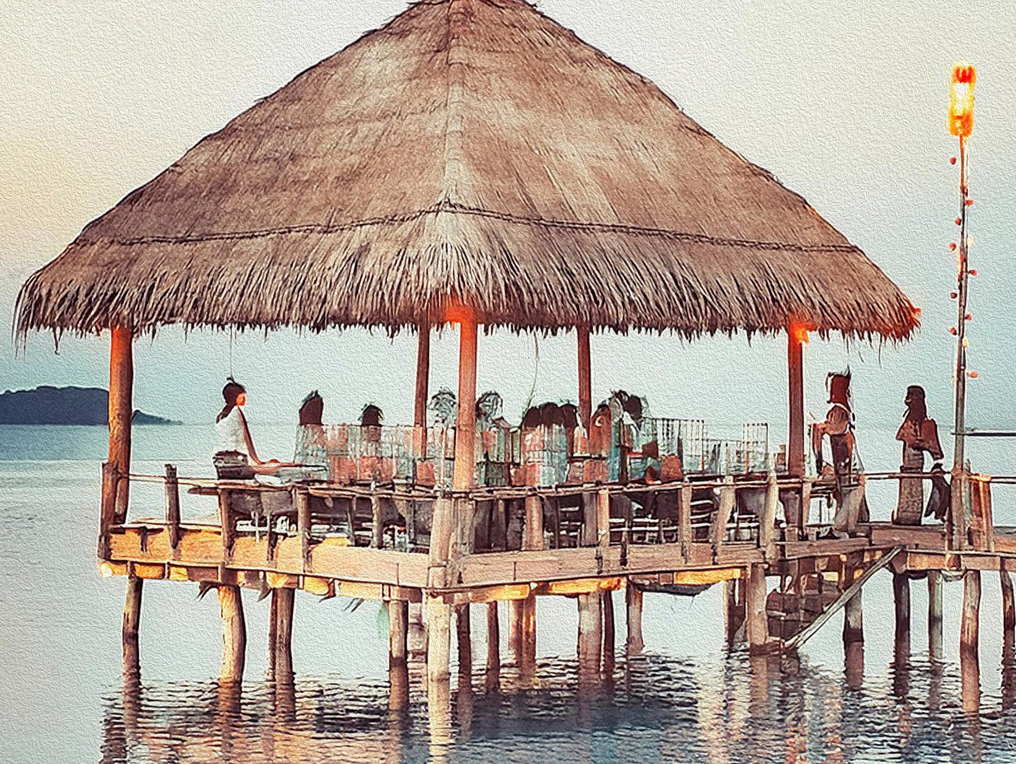 “TIKI HUT”  Canvas Giclée
