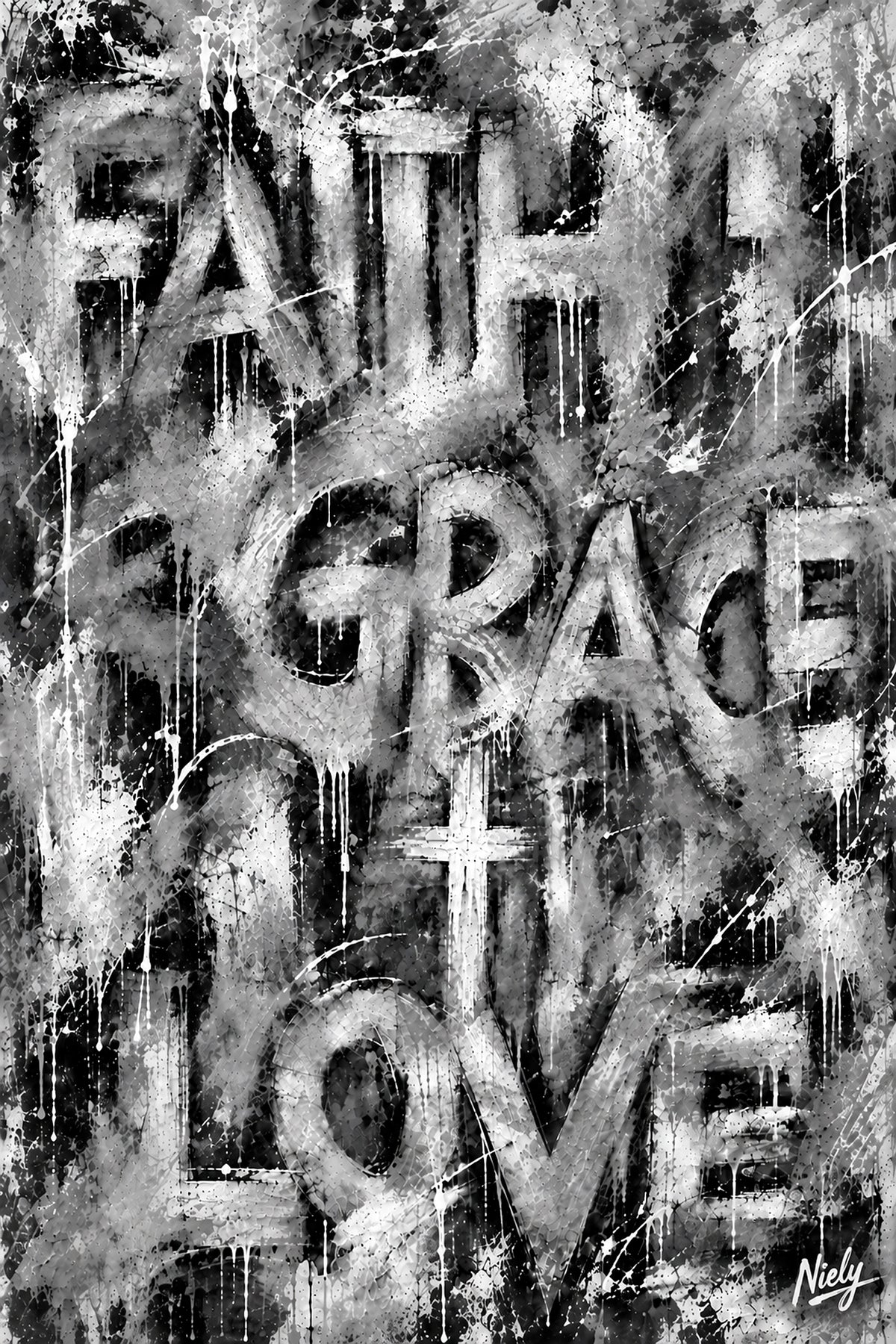 Faith Grace Love — Black & White